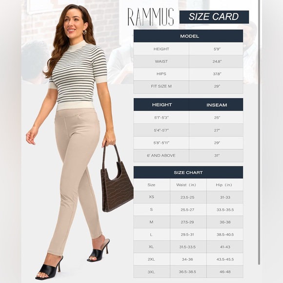 Rammus Women’s High Waist Dress Pants w/ Pockets Business Casual Stretchy XL NWT - Picture 6 of 10